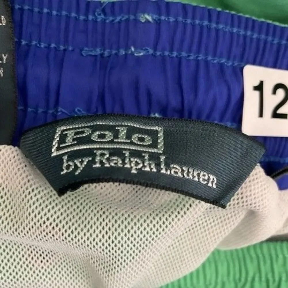 VTG Polo Ralph Lauren Mesh Lined Summer Beach Swim Trunk Shorts Men Size L Green